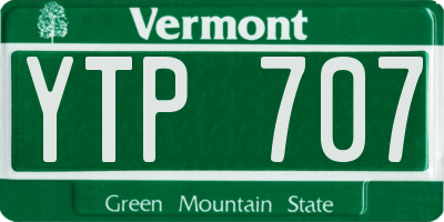 VT license plate YTP707