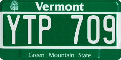 VT license plate YTP709