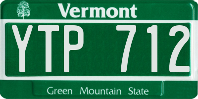 VT license plate YTP712