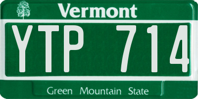 VT license plate YTP714