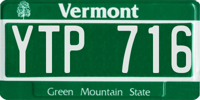 VT license plate YTP716