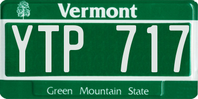 VT license plate YTP717