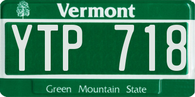 VT license plate YTP718