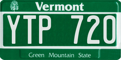 VT license plate YTP720