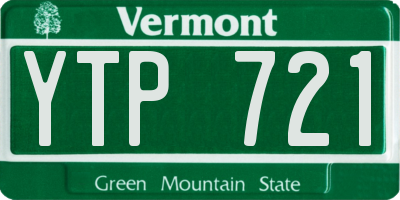 VT license plate YTP721