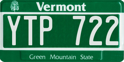 VT license plate YTP722