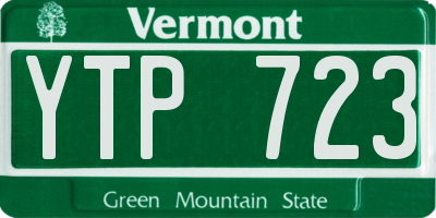 VT license plate YTP723