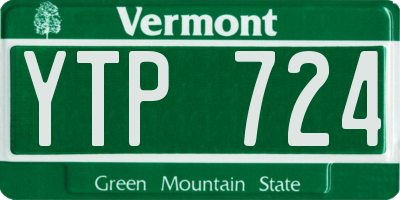 VT license plate YTP724