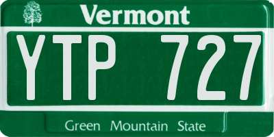 VT license plate YTP727