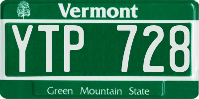 VT license plate YTP728