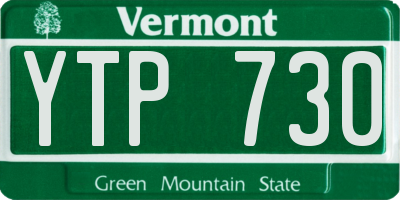 VT license plate YTP730