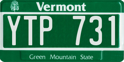 VT license plate YTP731