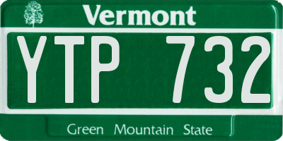 VT license plate YTP732