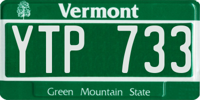 VT license plate YTP733