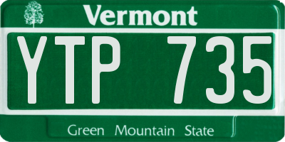 VT license plate YTP735