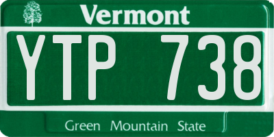 VT license plate YTP738