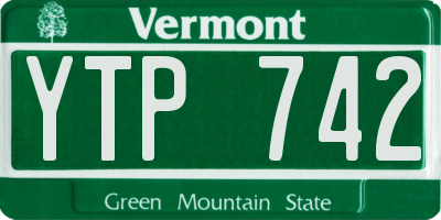 VT license plate YTP742