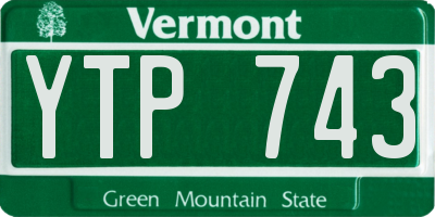 VT license plate YTP743