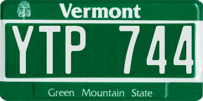 VT license plate YTP744