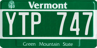 VT license plate YTP747
