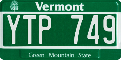 VT license plate YTP749