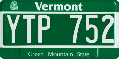 VT license plate YTP752