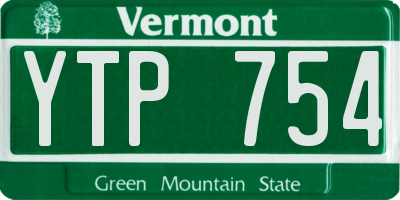 VT license plate YTP754