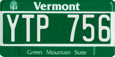 VT license plate YTP756