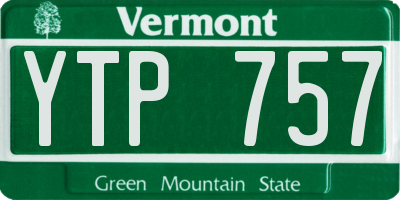 VT license plate YTP757