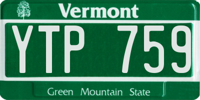 VT license plate YTP759