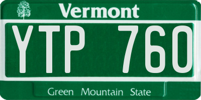 VT license plate YTP760