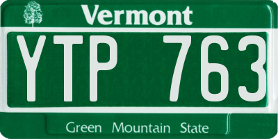 VT license plate YTP763