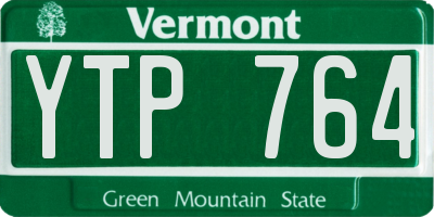 VT license plate YTP764