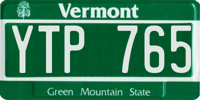 VT license plate YTP765