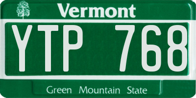 VT license plate YTP768