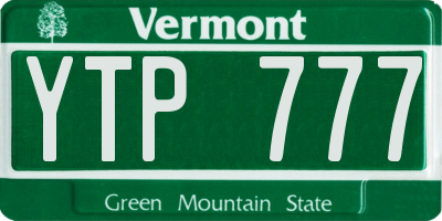 VT license plate YTP777
