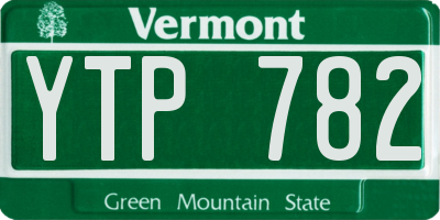 VT license plate YTP782