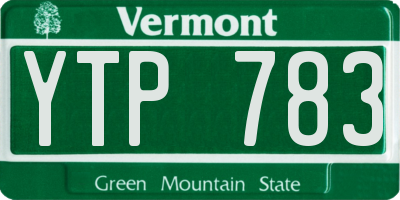 VT license plate YTP783