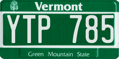 VT license plate YTP785