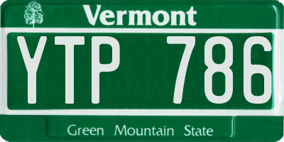 VT license plate YTP786