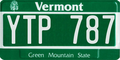 VT license plate YTP787