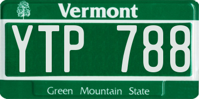 VT license plate YTP788