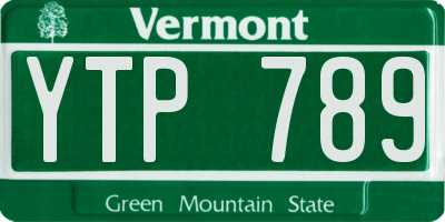 VT license plate YTP789
