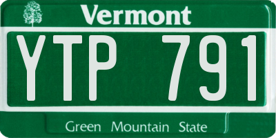 VT license plate YTP791