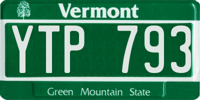 VT license plate YTP793