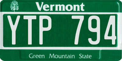 VT license plate YTP794