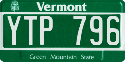 VT license plate YTP796