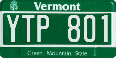 VT license plate YTP801