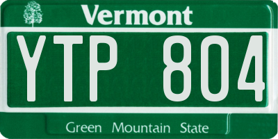 VT license plate YTP804