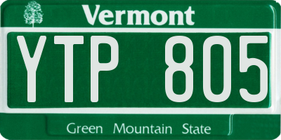 VT license plate YTP805